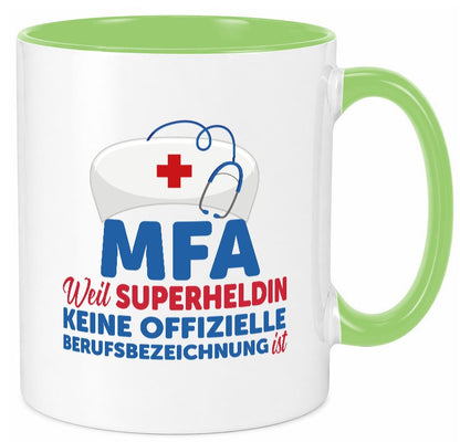 MFA Superheldin | Frauen Beruf Spruch Tasse Humor Geschenk Arbeit Kollegen Büro