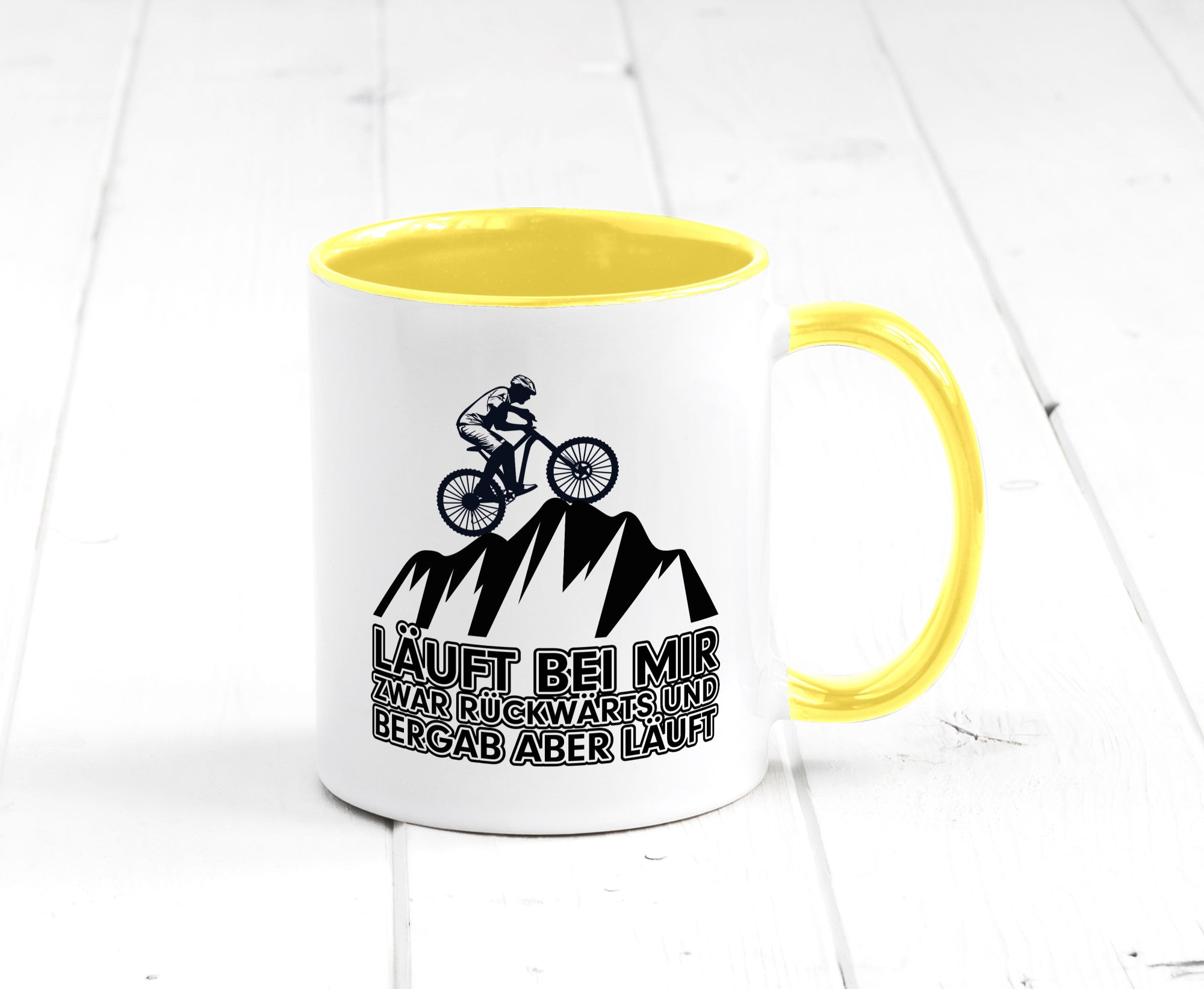 Läuft bei mir | Pechvogel Tasse Radfahrer Statement Humor Geschenkidee