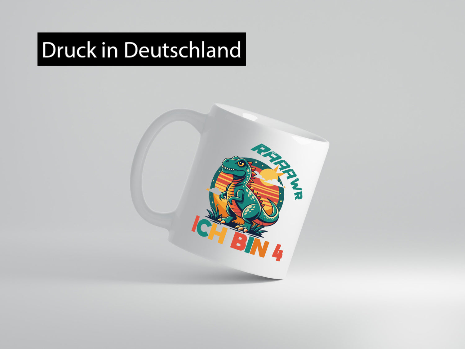 Rawwwww ich bin 4 | Jähriger 4. Geburtstag Dino Humor Geschenkidee Tasse