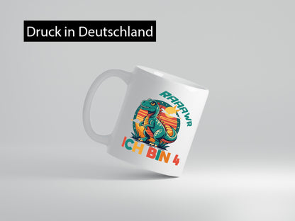 Rawwwww ich bin 4 | Jähriger 4. Geburtstag Dino Humor Geschenkidee Tasse