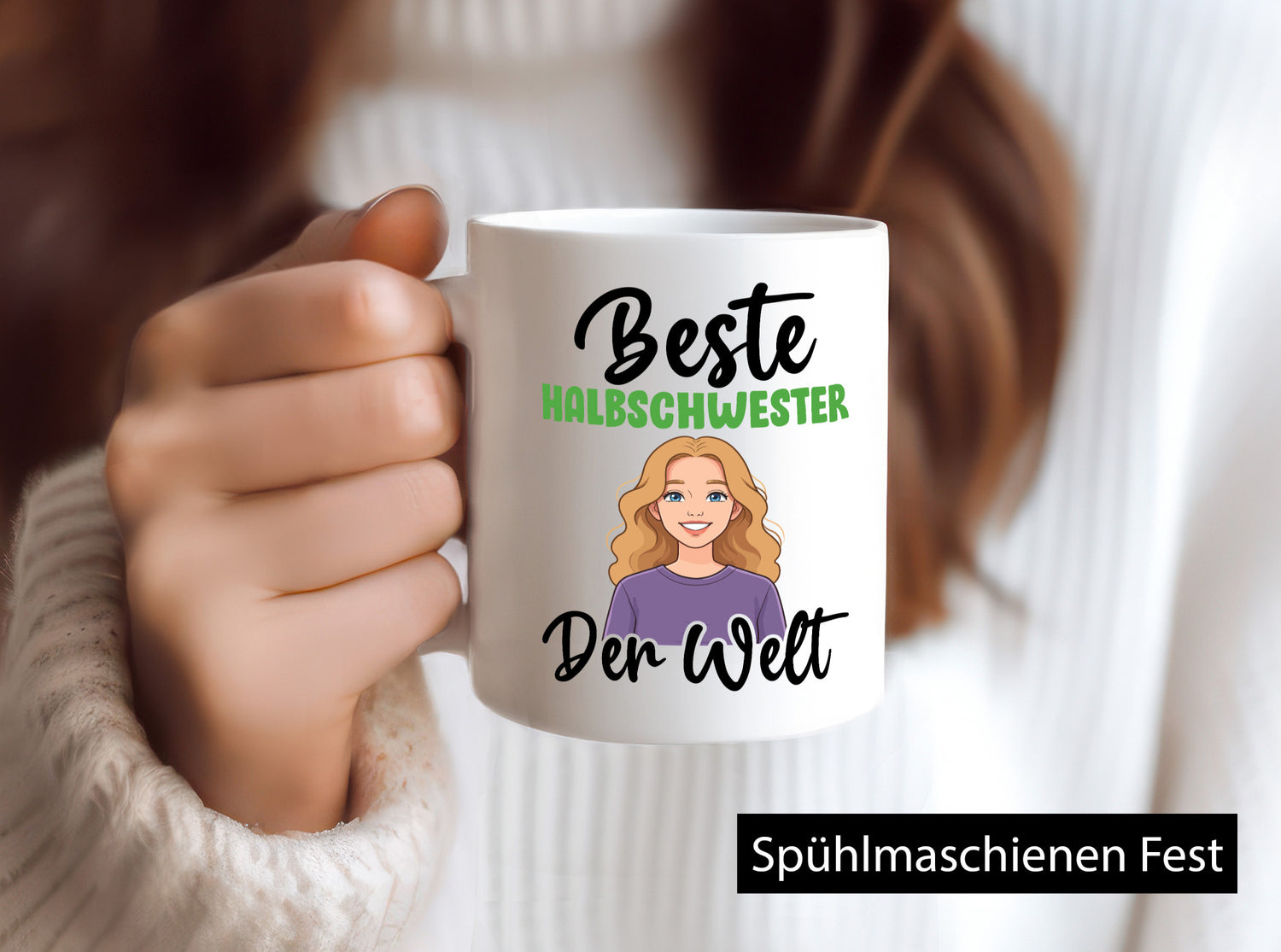 Beste Halbschwester | Lustiges Stiefvater-Geschenk Familien-Geschenkidee Tasse