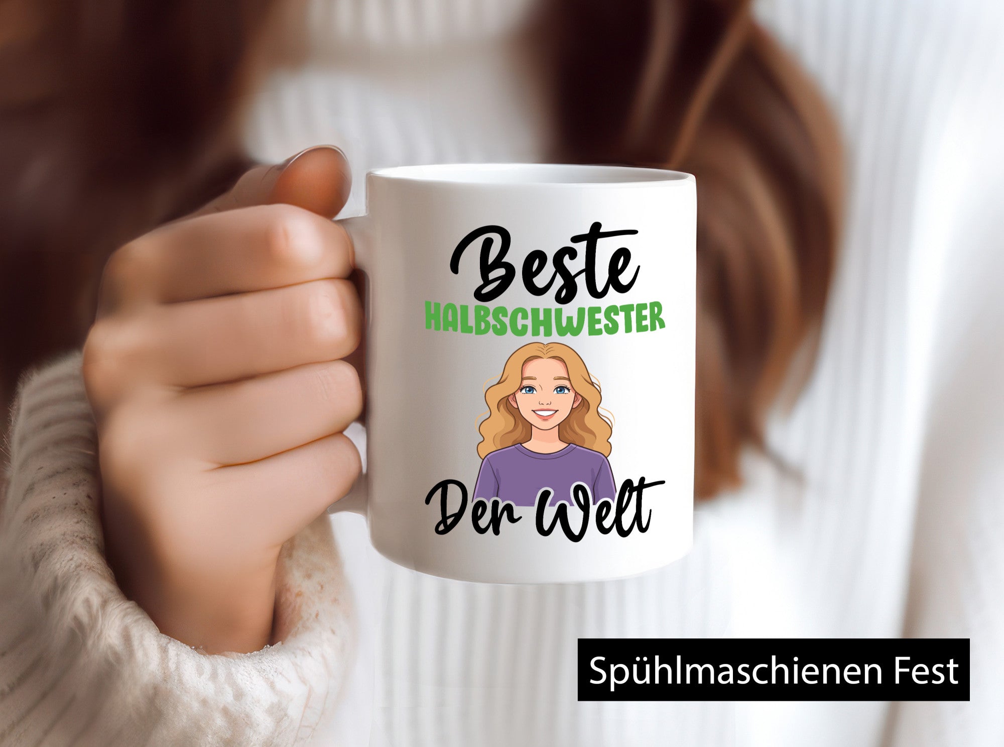 Beste Halbschwester | Lustiges Stiefvater-Geschenk Familien-Geschenkidee Tasse