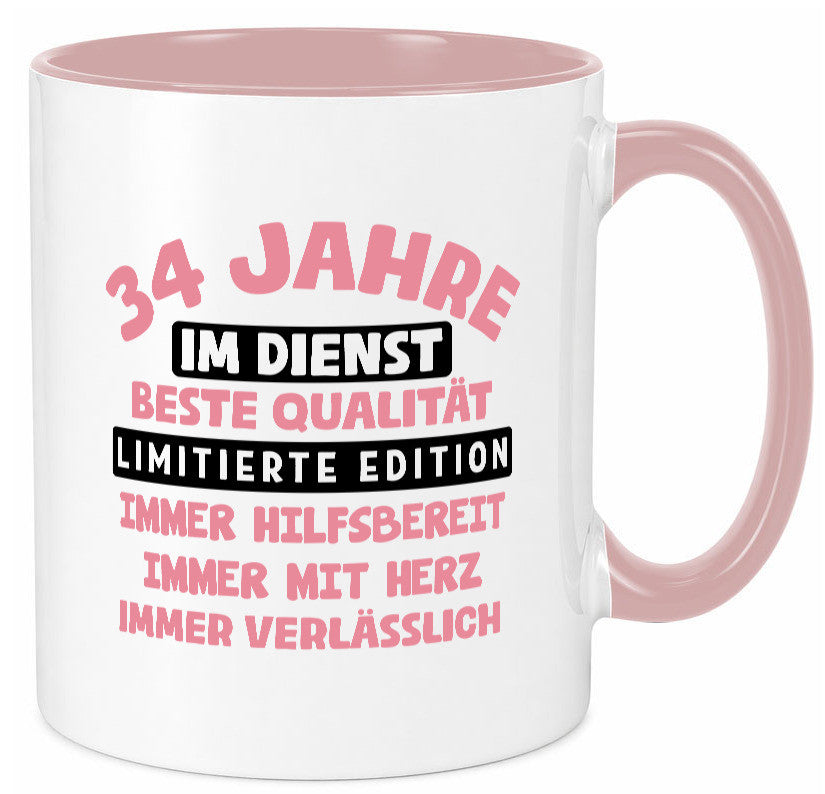 34 Jahre im Dienst | Jubiläum Arbeit v11 Geschenk Kollegen Büro lustiger Spruch