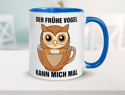 Der frühe Vogel kann mich mal | Eule Morgenmuffel v2 lustiger Spruch Geschenk