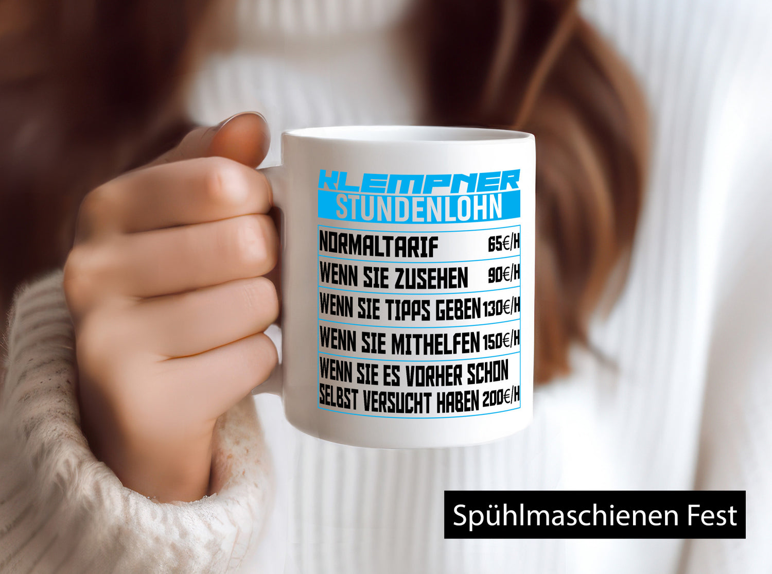 Klempner Stundenlohn | lustig Humor Geschenkidee Geschenk Tasse