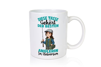 Im Universum: Anglerin | Angeln Fischerin lustiger Spruch Geschenk Humor