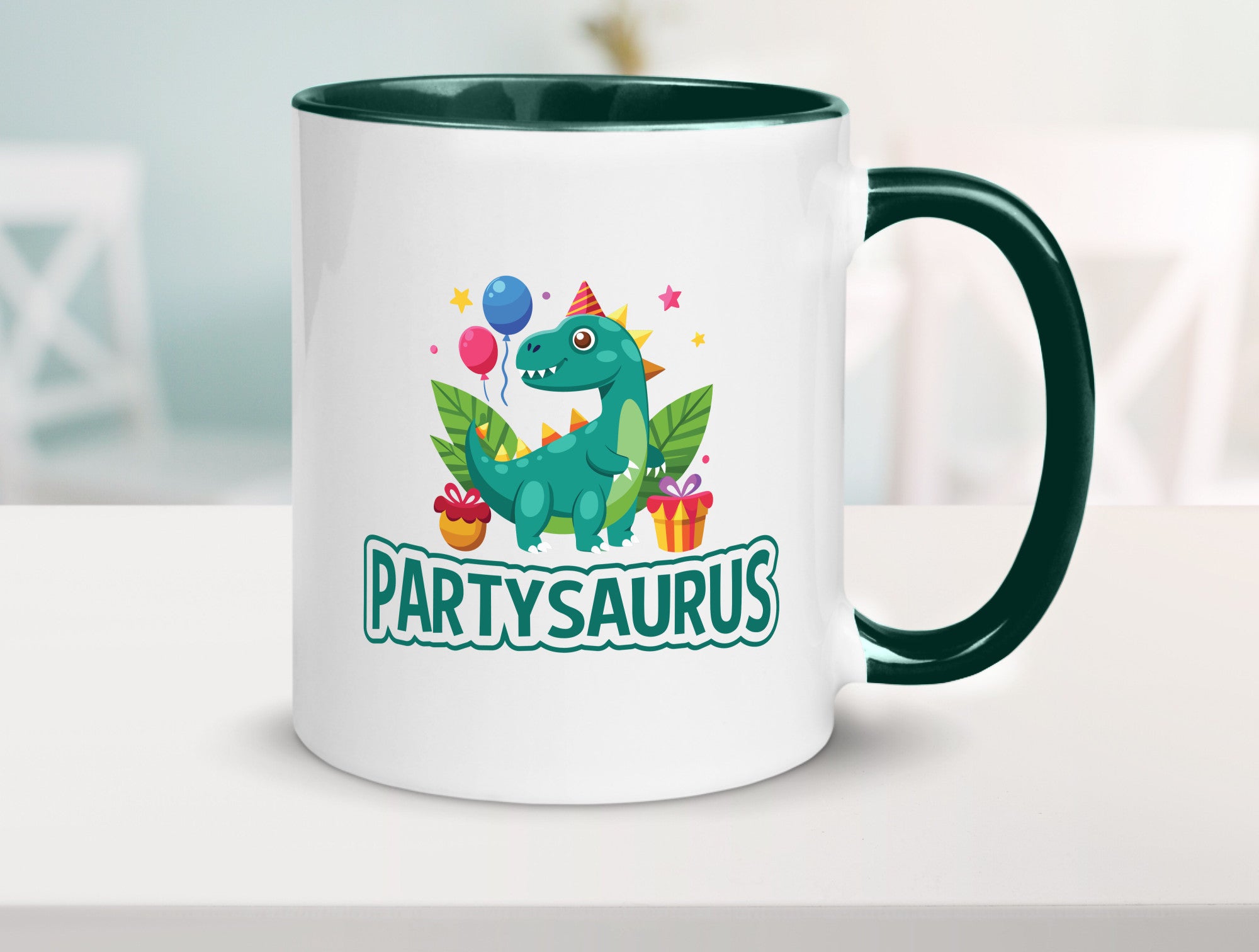 Partysaurus | Geburtstag Dinosaurier Luftballon Geschenkidee Humor Tasse