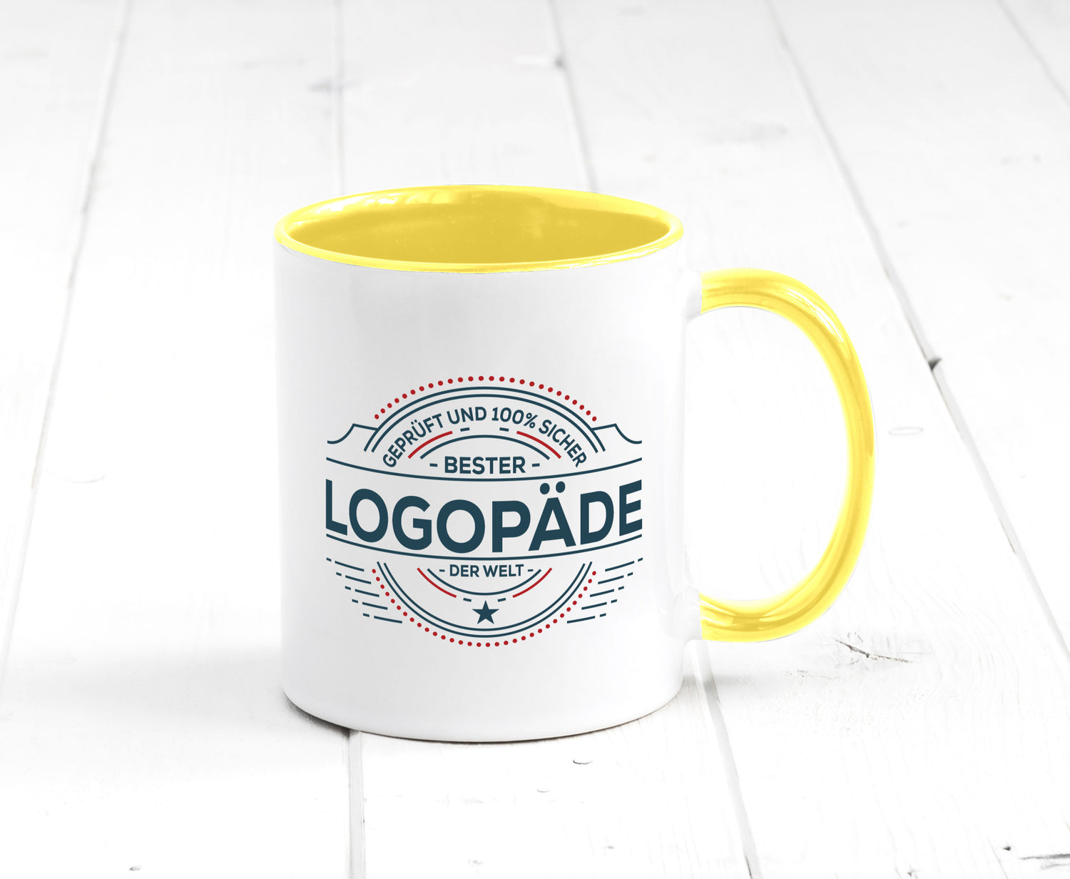 Geprüft und sicher: Logopäde | Sprachtherapie Geschenkidee Humor Tasse