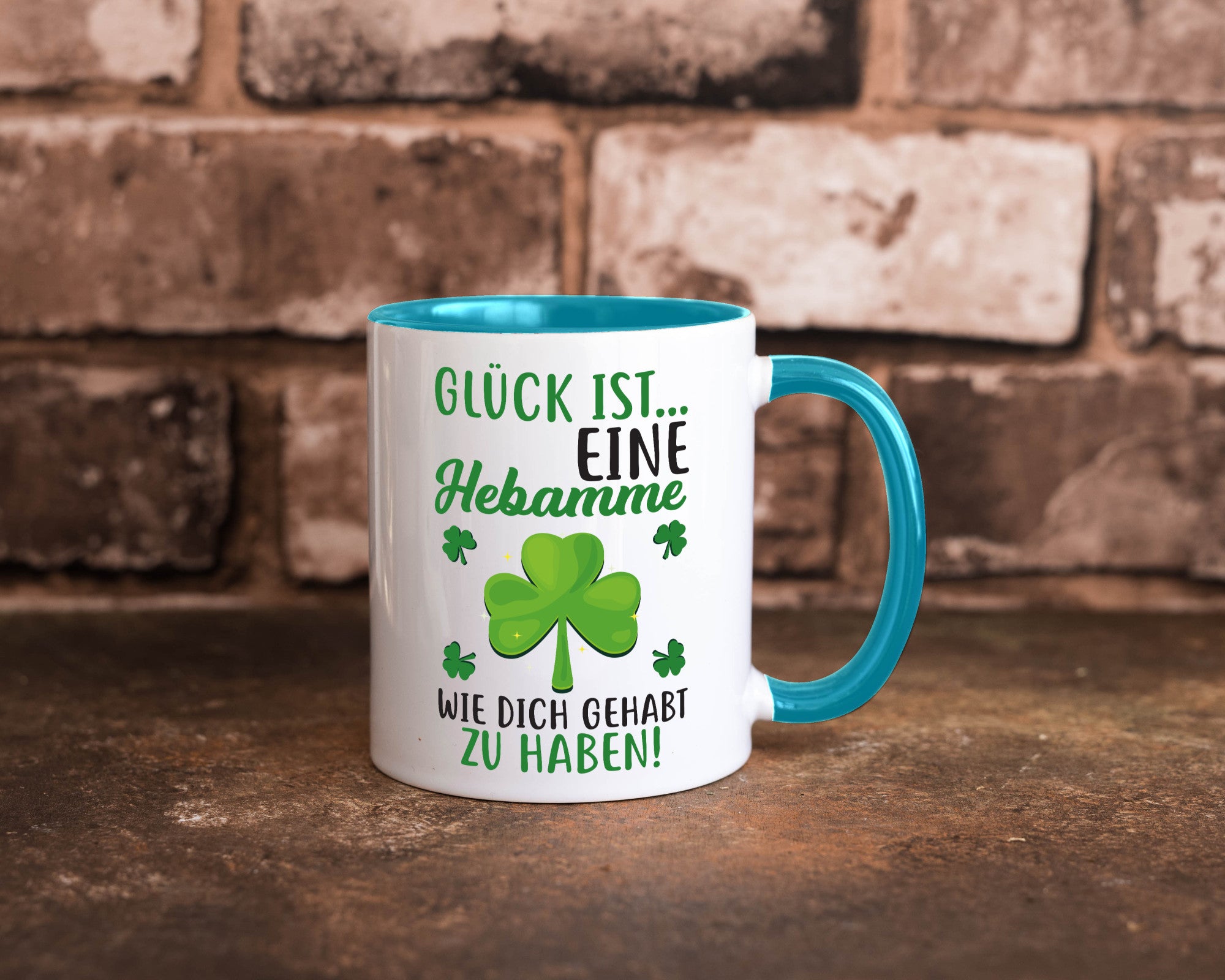 Hebamme Dankeschön | Dankes Tasse Kleeblätter Glück Humor Geschenkidee