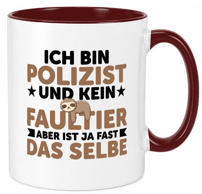 Ich bin kein Faultier: Polizist | Polizei v2 lustig Tierliebhaber Humor