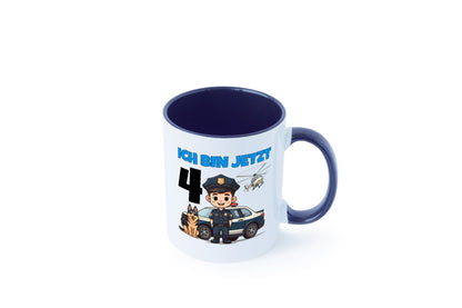4. Geburtstag | 4 Jahre Polizei Kind Polizeiauto Humor Geschenkidee Tasse