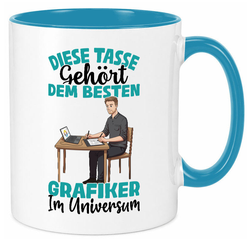 Im Universum: Grafiker | Grafik Design lustiger Spruch Geschenk Humor Tasse