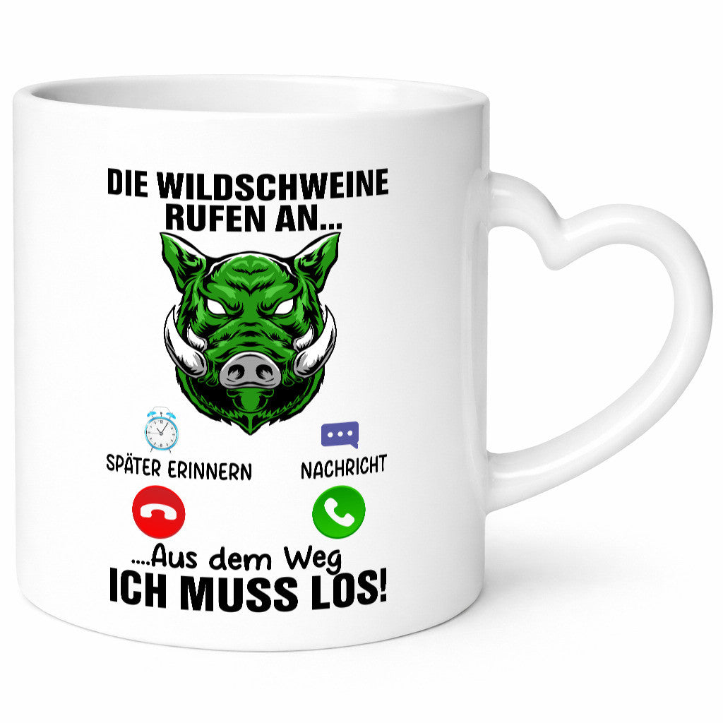 Wildschweinjagt | Wildscheine rufen an Jäger Humor Geschenkidee Tasse