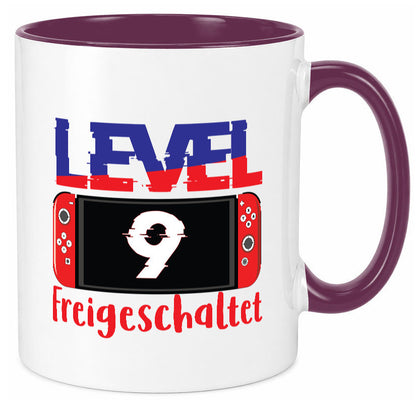 Level 9 Freigeschaltet | 9. Geburtstag Zocker Gamer Humor Geschenkidee Tasse