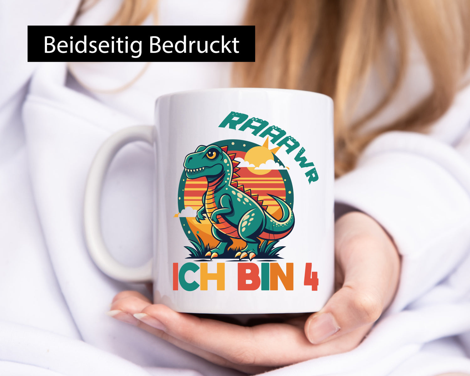 Rawwwww ich bin 4 | Jähriger 4. Geburtstag Dino Humor Geschenkidee Tasse