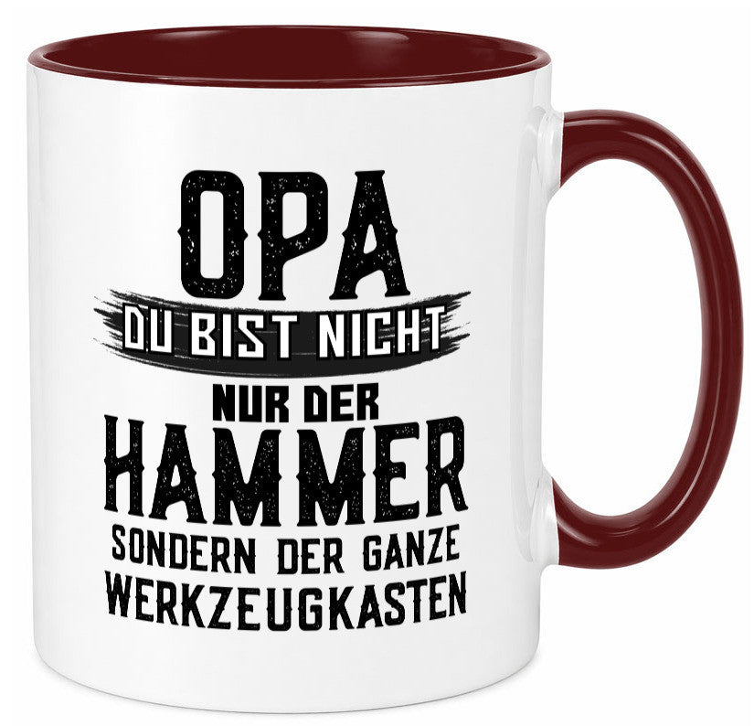 Opa ist der Hammer | Großvater Tasse Werkzeugkasten lustig Familie Geschenkidee
