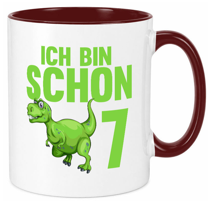 7. Geburtstag | 7 Jahre Dino Dinosaurier Humor Geschenkidee Tasse