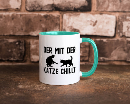 Mit der Katze | Chillen Katzenliebhaber Tierfreund lustiger Spruch Geschenk