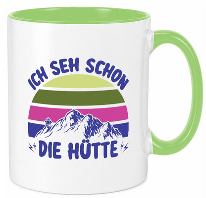 Ich seh schon die Hütte | Berge lustig Humor Geschenkidee Geschenk Tasse