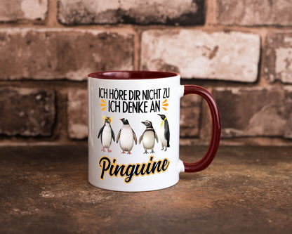 Ich denke an Pinguine Geschenkidee Humor Tasse