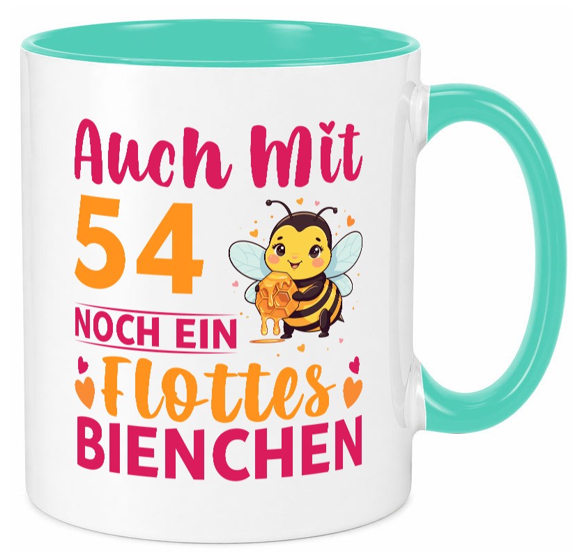 54. Geburtstag | Flottes Bienchen 54 Jahre lustig Geschenkidee Geschenk Tasse