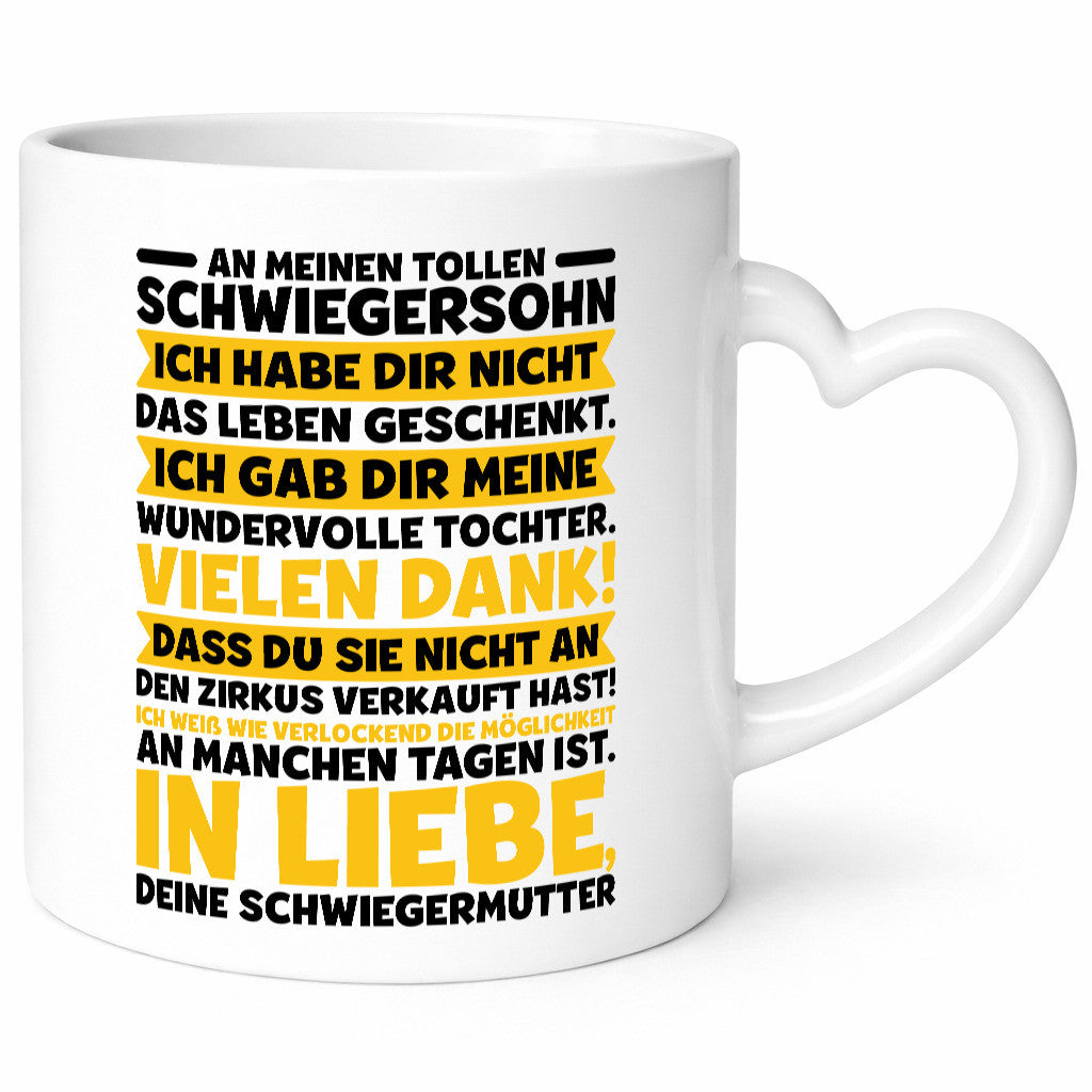 An meinen tollen Schwiegersohn vl6 Geschenkidee Familie Humor Tasse