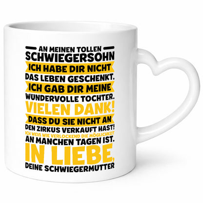 An meinen tollen Schwiegersohn vl6 Geschenkidee Familie Humor Tasse