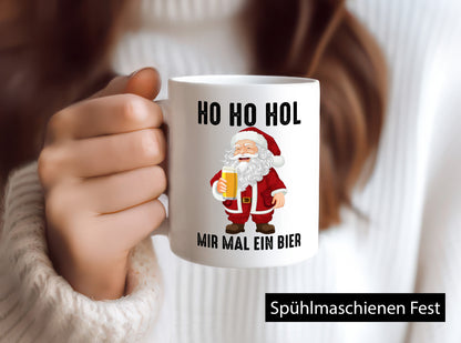 Ho Hol mir mal ein Bier | Weihnachtsmann Humor Geschenkidee Tasse
