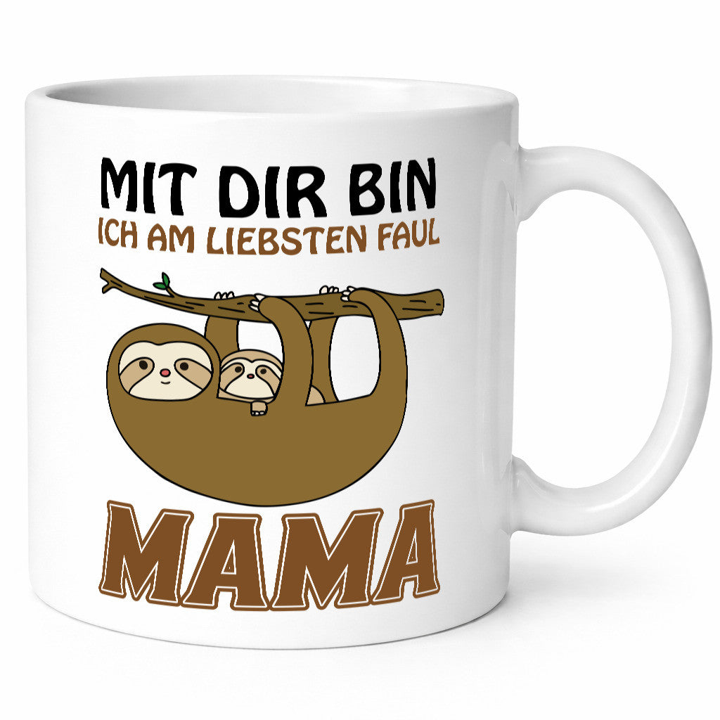 Faultiermama lustig Familie Geschenkidee Geschenk Tasse