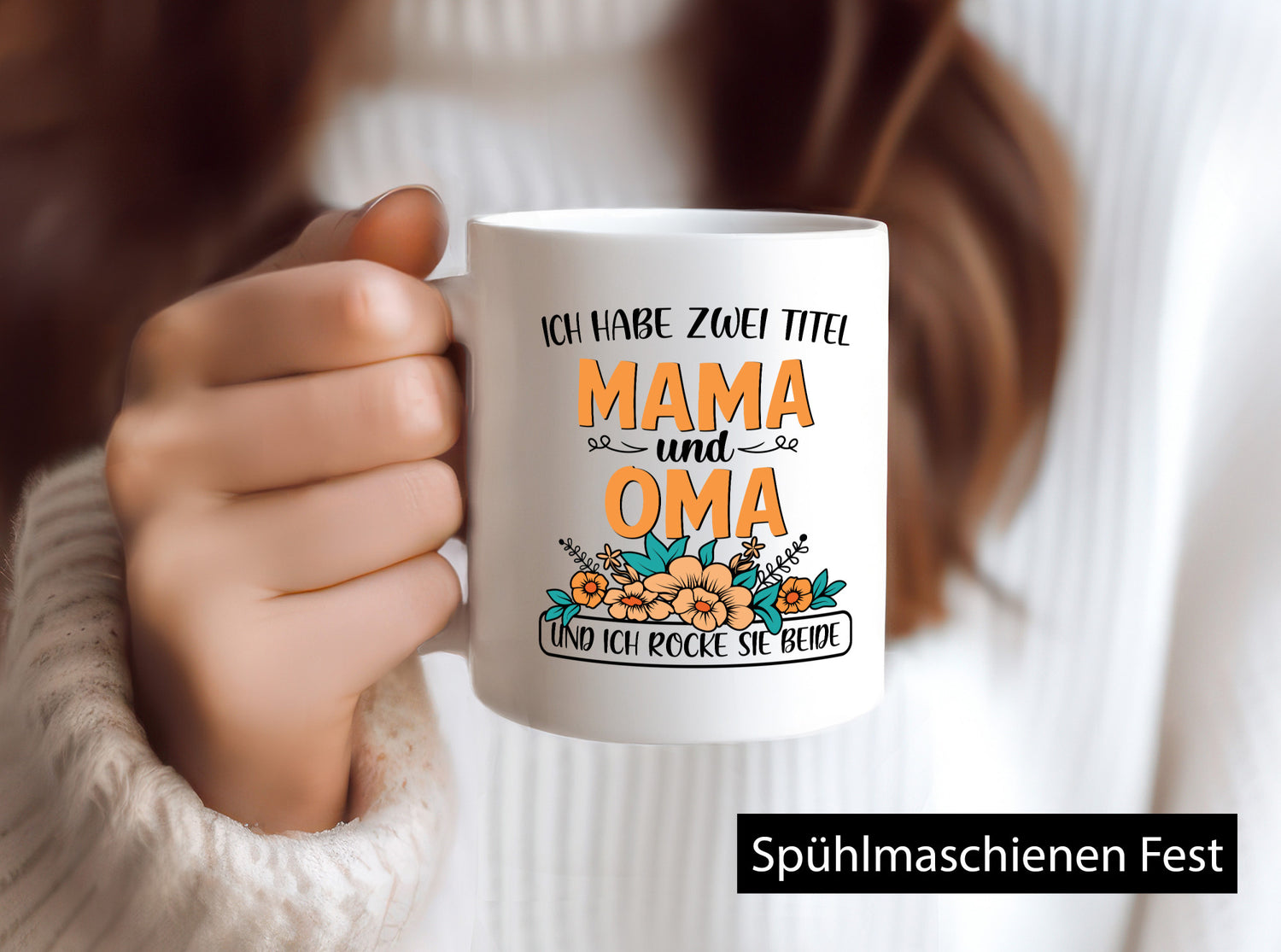 Mama und Oma, rock beide | Blumen Geschenkidee Familie Humor Tasse