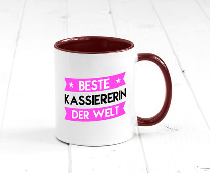 Beste Kassiererin lustiger Spruch Geschenk Humor Geschenkidee Tasse