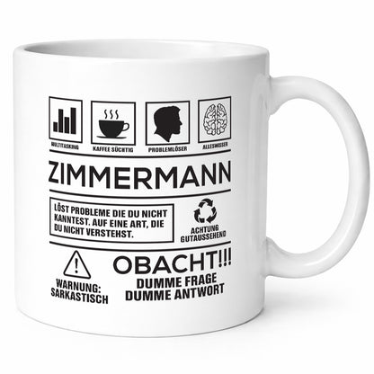 Achtung Probleme Zimmermann | Handwerker Holzbau lustiger Spruch Geschenk Humor