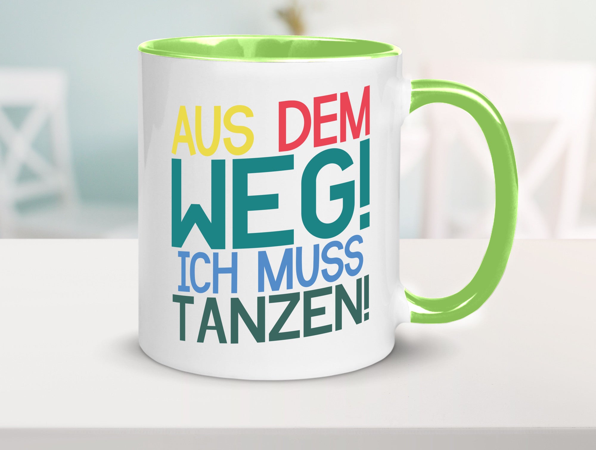 Aus dem Weg ich muss tanzen | Party Rausch Dancen Geschenkidee Humor Tasse