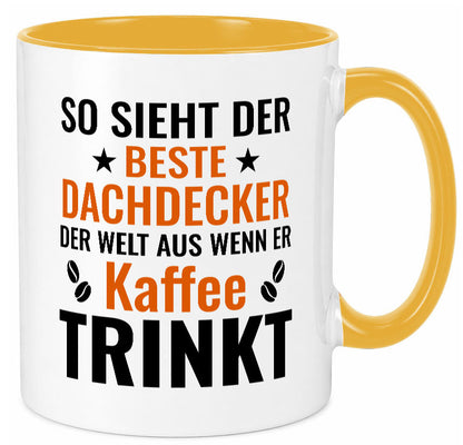 Kaffee trinkt: Dachdecker | Dachbau Hausbau lustig Humor Geschenkidee Geschenk