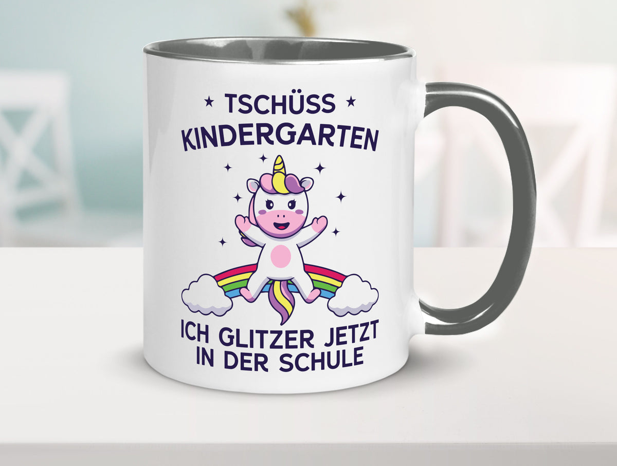 Kindergarten, jetzt Schule | Einhorn Geschenk Humor Geschenkidee lustiger Tasse