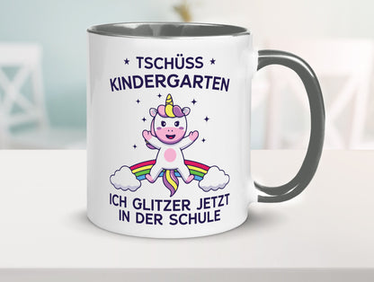 Kindergarten, jetzt Schule | Einhorn Geschenk Humor Geschenkidee lustiger Tasse