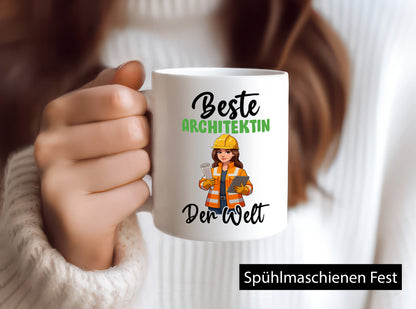 Beste Architektin | Architektur Büro v2 lustig Arbeit Kollegen Geschenk Tasse