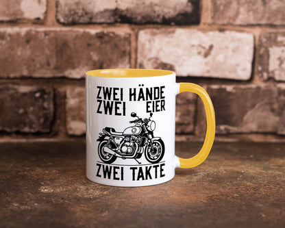 Zwei Hände | Zweitaktmotor Motorrad Moped Biker Geschenkidee Humor Tasse