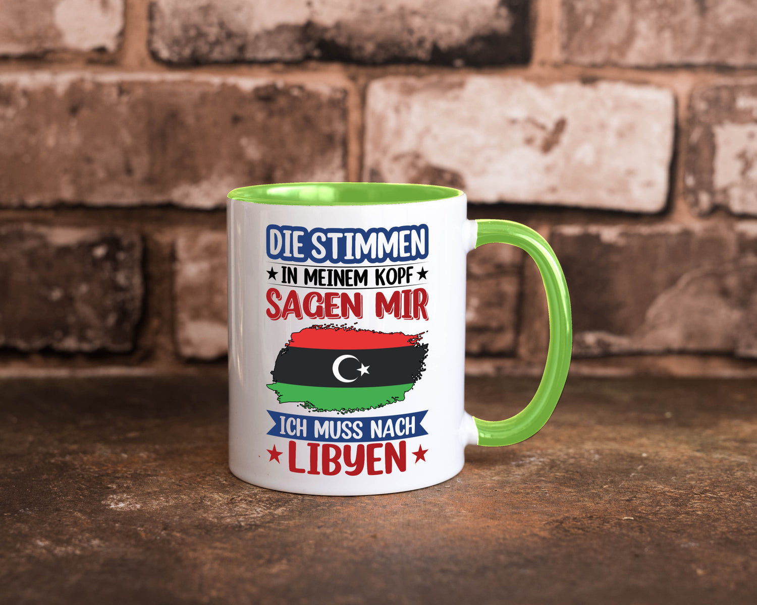 Libyen | Urlaub Stimmen in meinem Kopf Traumland Geschenkidee Humor Tasse