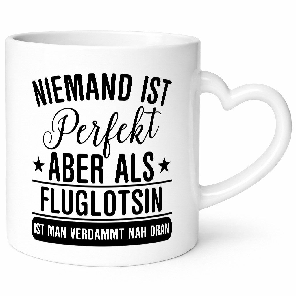 Verdammt nah dran: Fluglotsin | Flughafen Flugverkehr Humor Geschenkidee Tasse