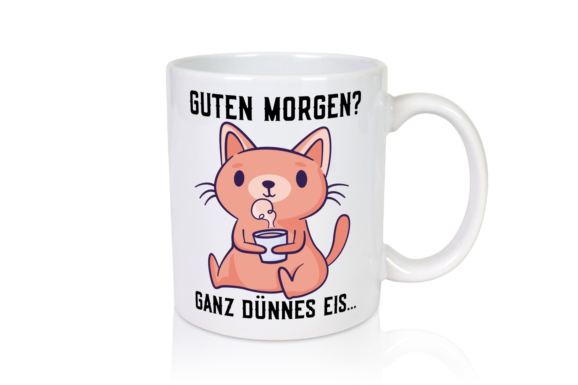Guten Morgen | Morgenmuffel Dünnes Eis Katze mit Pulli Geschenk Tierliebhaber