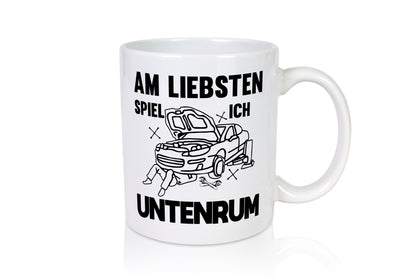 Am liebsten spiele ich untenrum | Autowektstatt lustiger Spruch Geschenk Humor