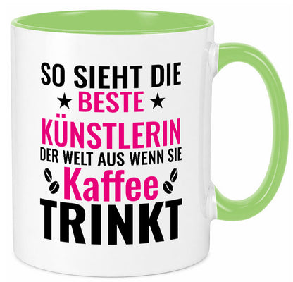 Kaffee trinkt: Künstlerin | Kunst Geschenk Humor Geschenkidee lustiger Spruch