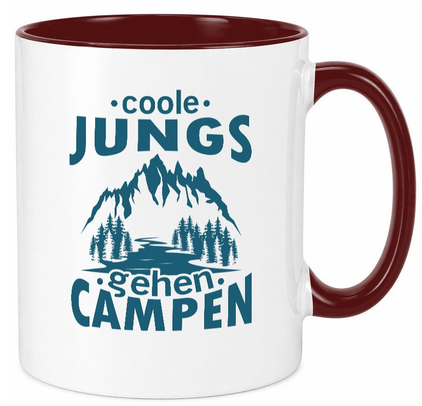 Coole Jungs gehen Campen | Berge See Geschenkidee Humor Tasse