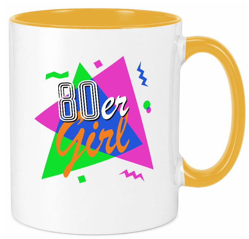 80er Girl - Jahre bunt + verrückt retro Humor Geschenkidee Tasse