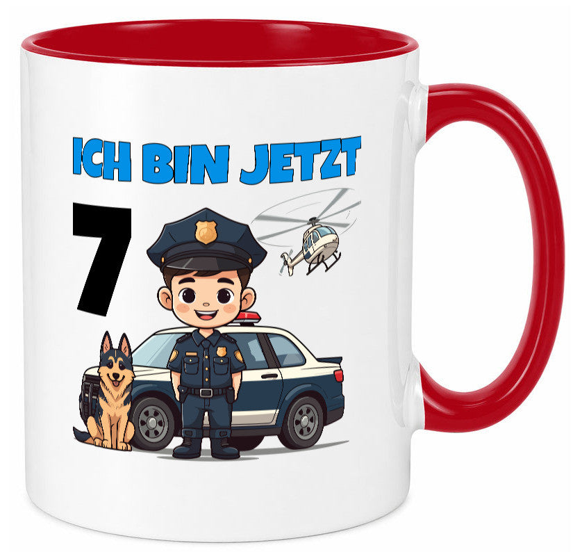 7. Geburtstag | 7 Jahre Polizei Kind Polizeiauto Humor Geschenkidee Tasse