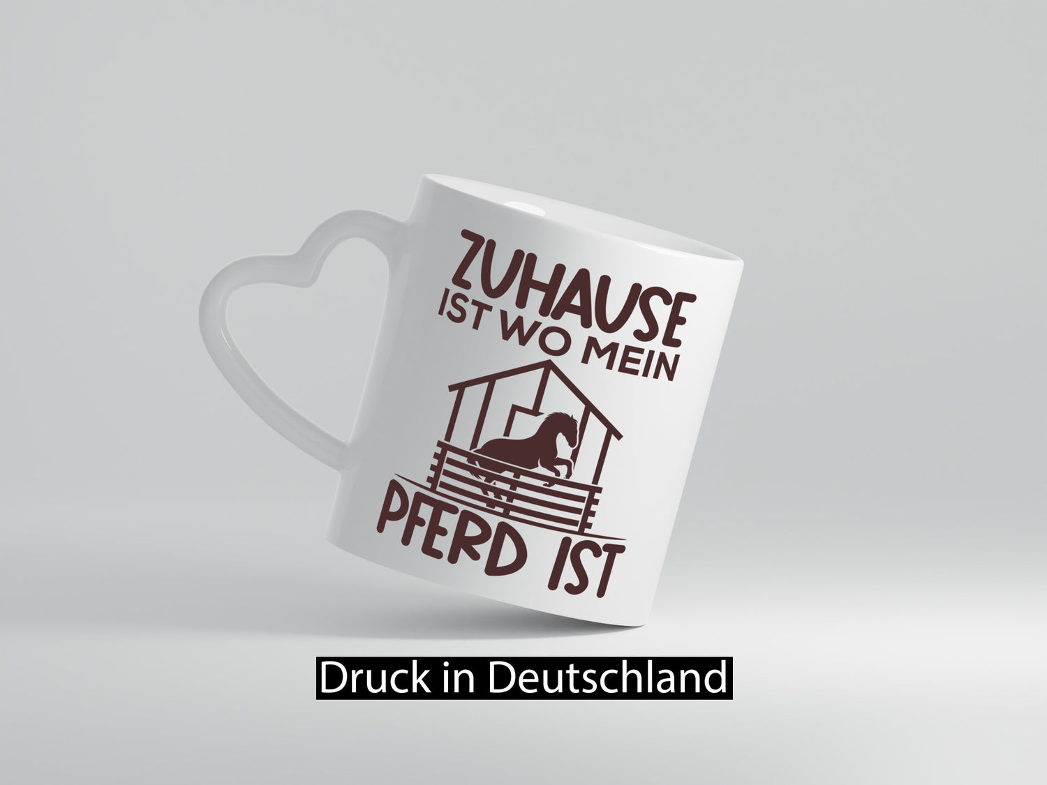 Zuhause mit Pferd | Reiterin Tasse Pferdebesitzerin lustiger Spruch Geschenk