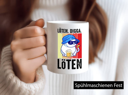 Löten Digga | Katze mit Bier Bierkatze Geschenk Tierliebhaber Humor lustiger