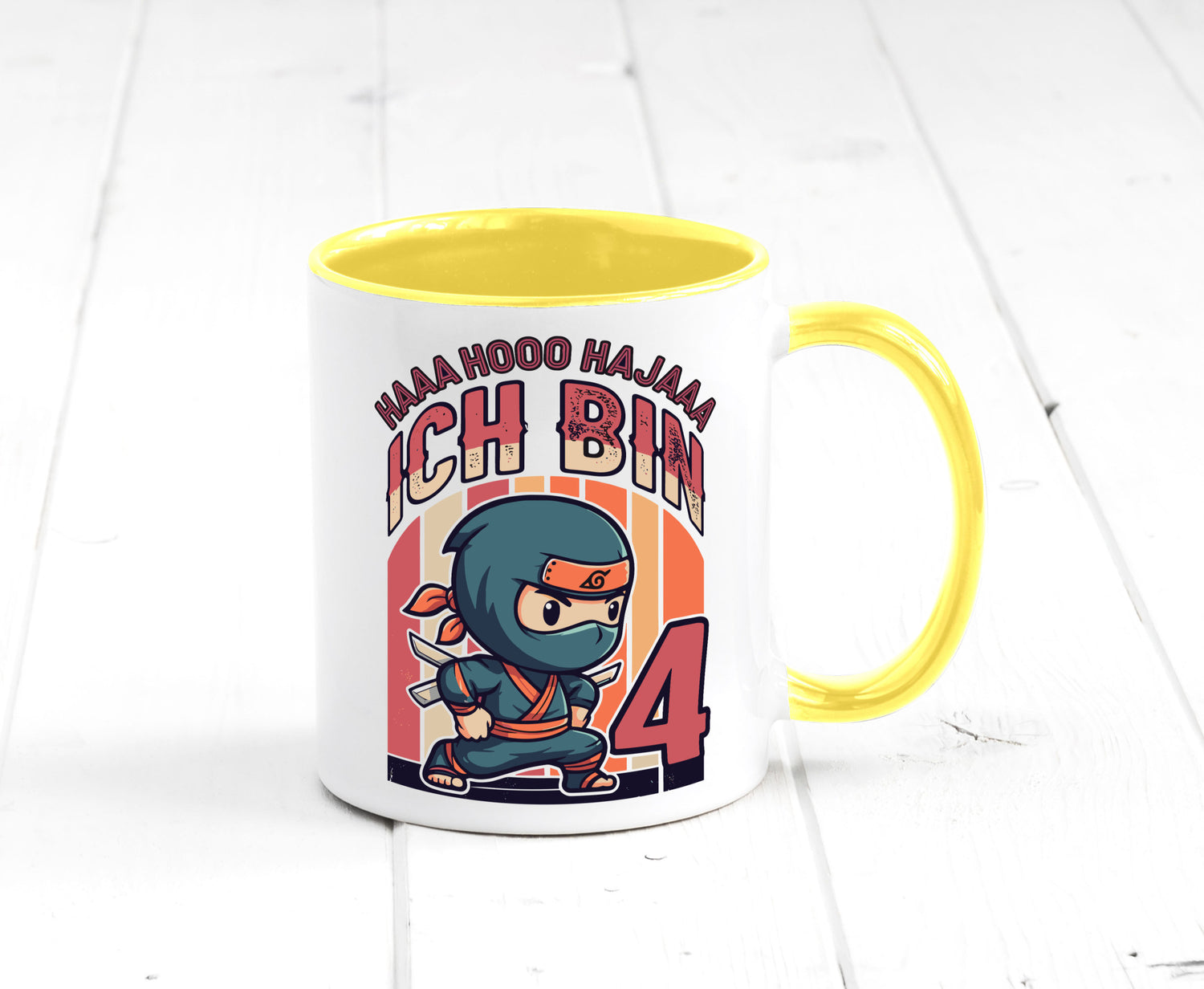 4. Geburtstag | Ninja Junge 4 Jahre lustiger Spruch Geschenk Geschenkidee Tasse
