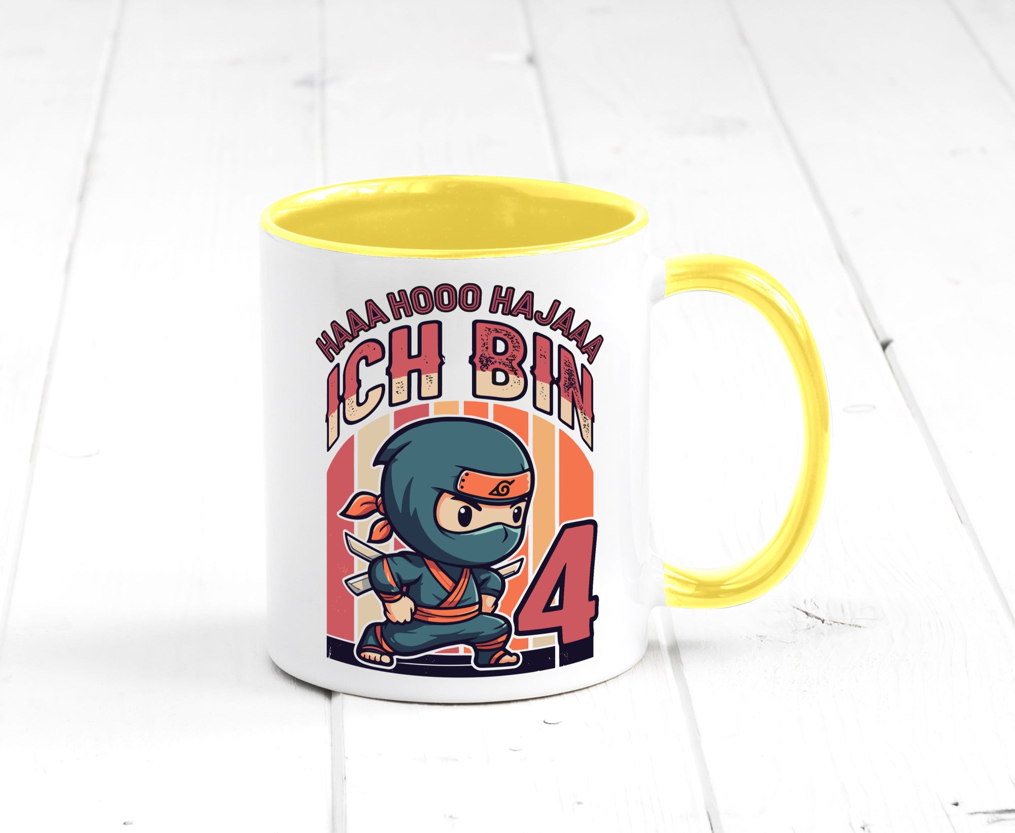 4. Geburtstag | Ninja Junge 4 Jahre lustiger Spruch Geschenk Geschenkidee Tasse
